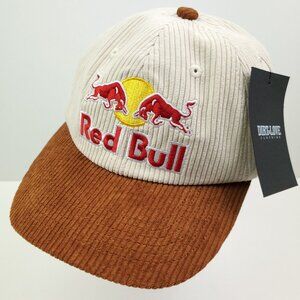 Red Bull Athlete Only Hat Corduroy Strapback Hat Dirt Love MTB Embroidered NWT